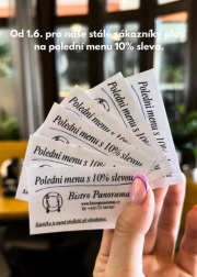 Bistro Panorama - domácí kuchyně v srdci Hluboké nad Vltavou - Kartična pro věrné zákazníky